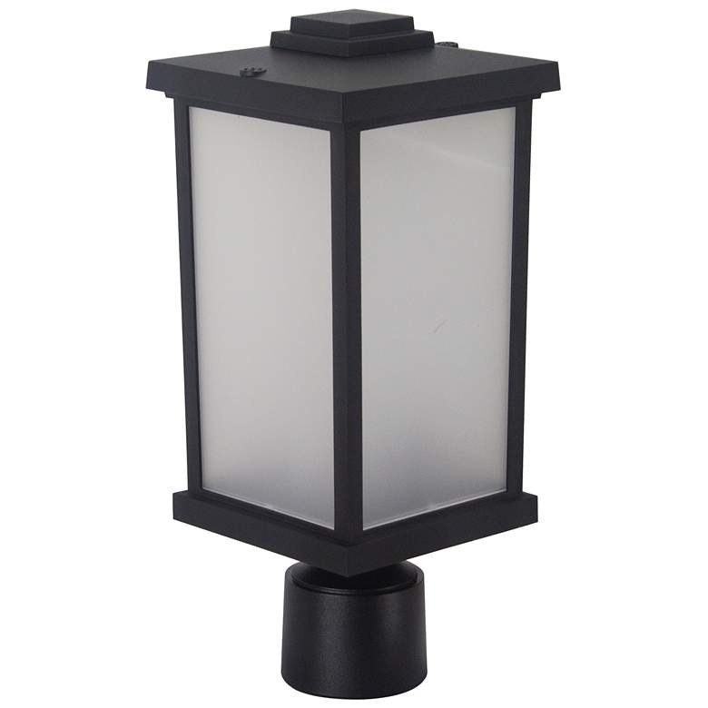 Image 1 Wave Lighting Artisan Square 3000K Black Post Top with Frosted Diffuser