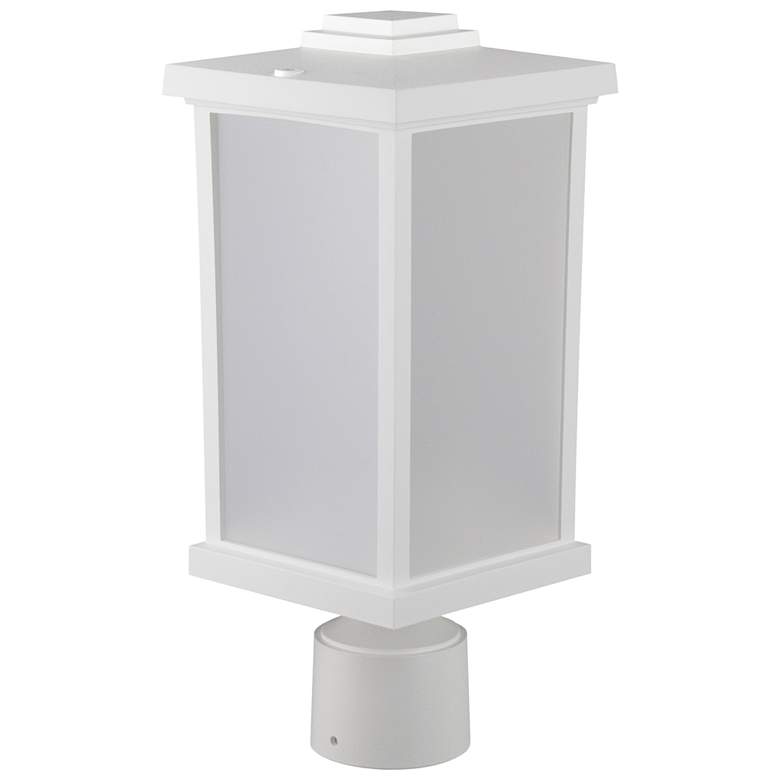 Image 1 Wave Lighting Artisan Square 3000K White Post Top with Frosted Diffuser