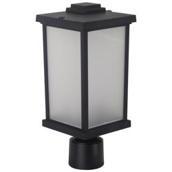 Wave Lighting Artisan Square 4000K Black Post Top with Frosted Diffuser