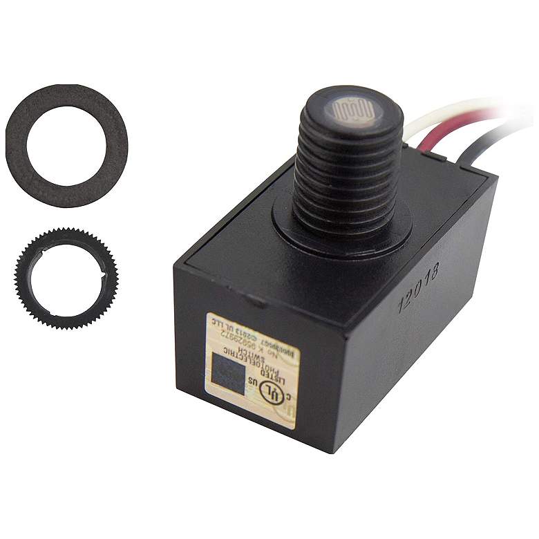 Image 1 Wave Lighting Black Dusk-to-Dawn Sensor Button for 3" Lamp Posts