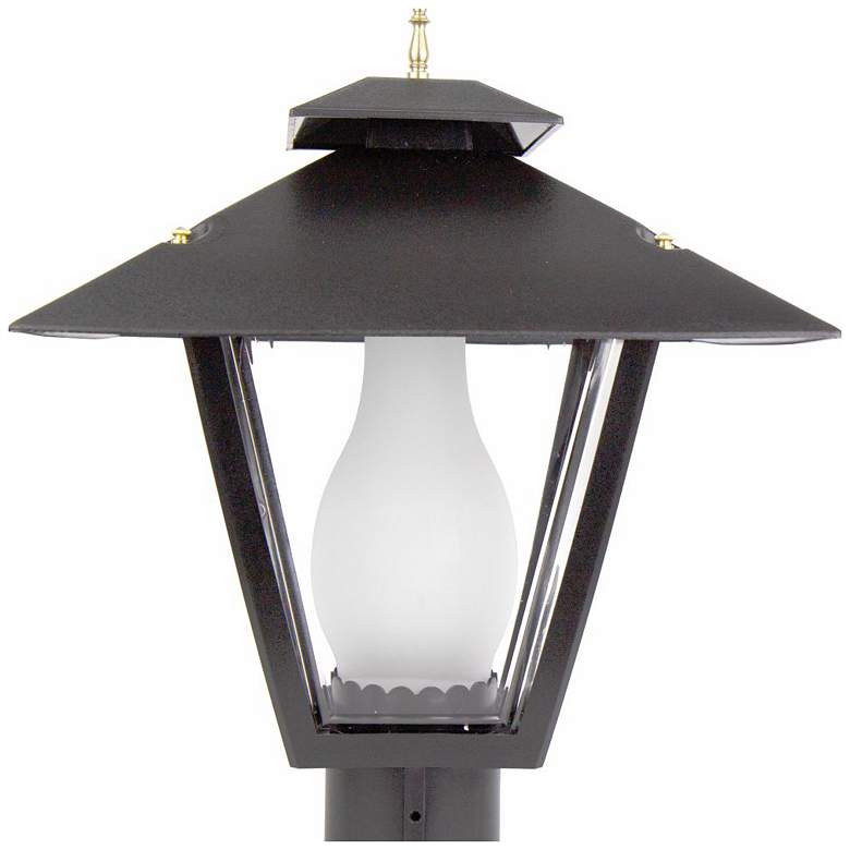 Image 1 Wave Lighting Colonial Black Post Top Light with Glass Chimney Insert