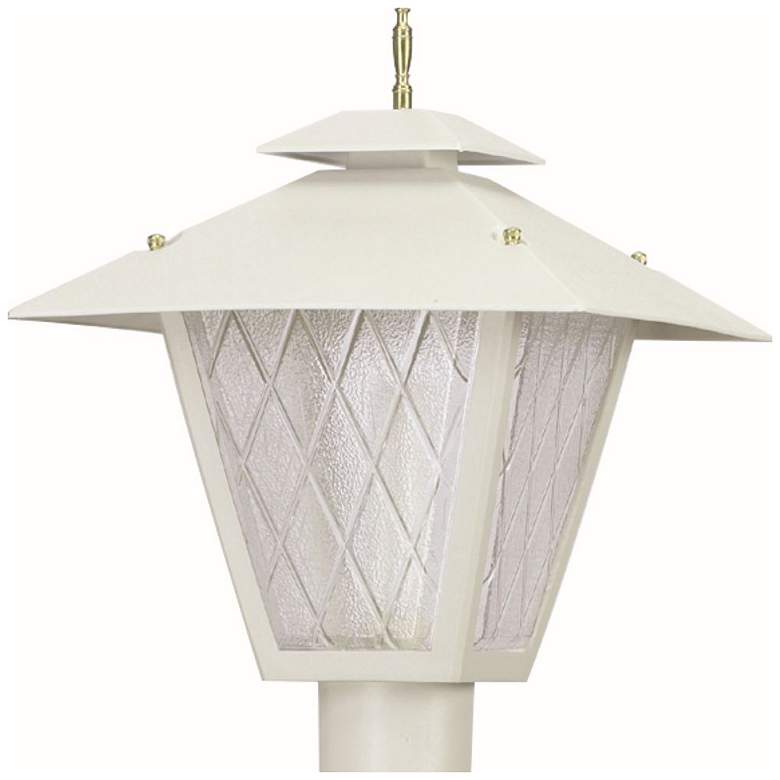 Image 1 Wave Lighting Colonial White Post Top Light Clear Beveled Diamond Lens