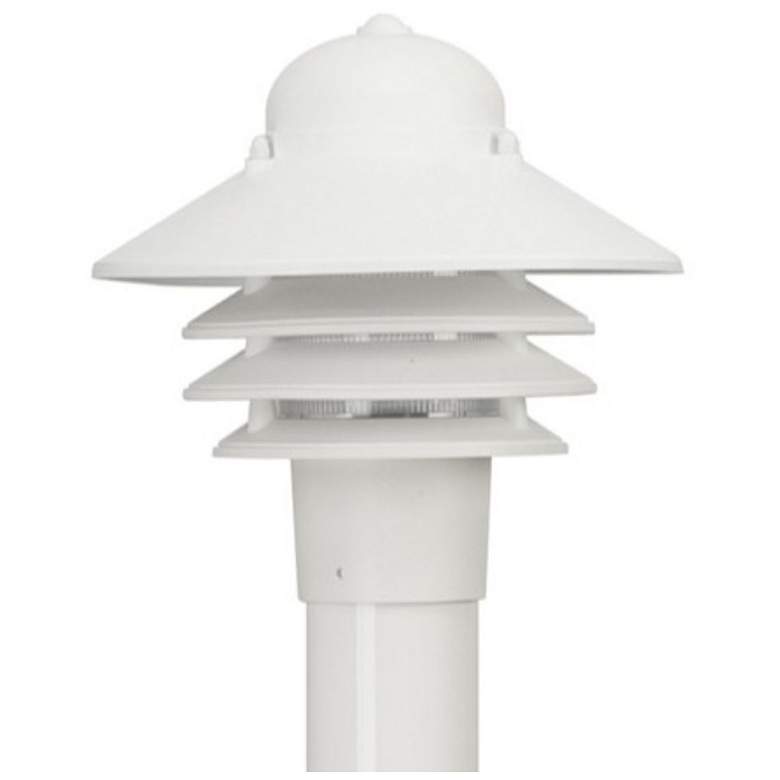 Image 2 Wave Lighting Nautical White LR12C Post Top Light Clear Prismatic Lens