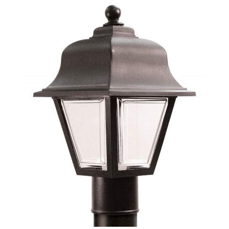 Image 1 Wave Lighting Providence Black Post Top Light with Clear Beveled Lens