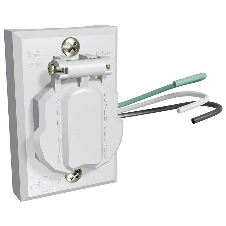 Image 1 Wave Lighting White 120V Convenience Outlet for Lamp Posts