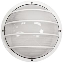 Wave Nautical 10 1/4&quot; High Round White Outdoor Ceiling or Wall Light