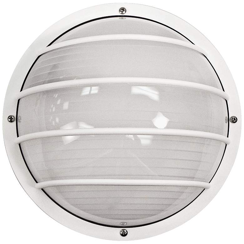 Image 2 Wave Nautical 10 1/4" High Round White Outdoor Ceiling or Wall Light