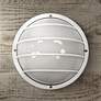 1_Wave Nautical 10 1/4" High Round White Outdoor Ceiling or Wall Light