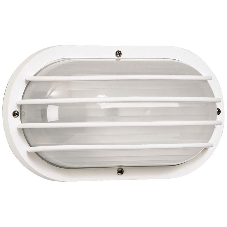 Image 2 Wave Nautical Bulk Head 10 1/2" White and Glass Outdoor Wall Light