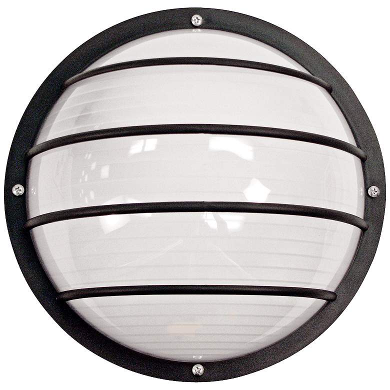 Image 1 Wave Nautical LED Round Black Outdoor Ceiling or Wall Light