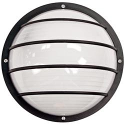 Wave Nautical LED Round Black Outdoor Ceiling or Wall Light