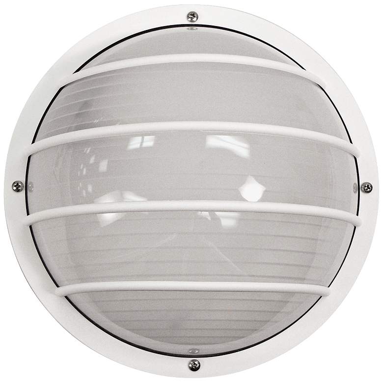 Image 2 Wave Nautical LED Round White Outdoor Ceiling or Wall Light
