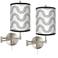 Wave Tessa Brushed Nickel Swing Arm Wall Lamps Set of 2