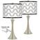 Wave Trish Brushed Nickel Touch Table Lamps Set of 2