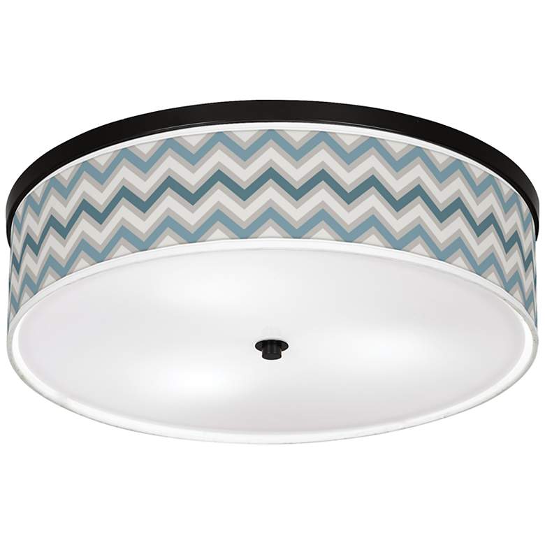 Image 1 Wave Zig Zag Giclee 20 1/4 inch Wide Ceiling Light