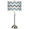Wave Zig Zag Giclee Brushed Nickel Table Lamp