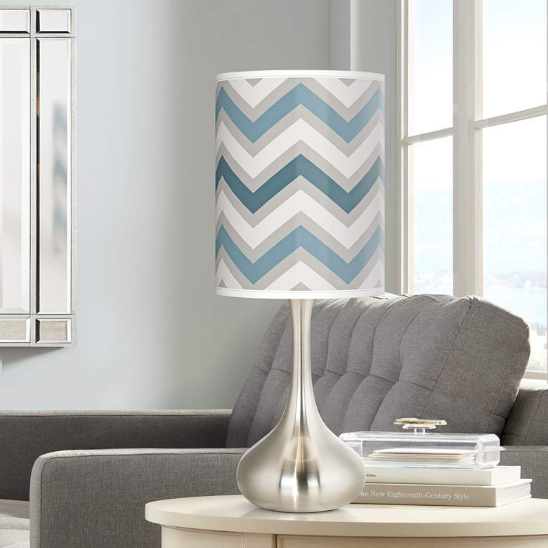 Image 1 Wave Zig Zag Giclee Droplet Table Lamp