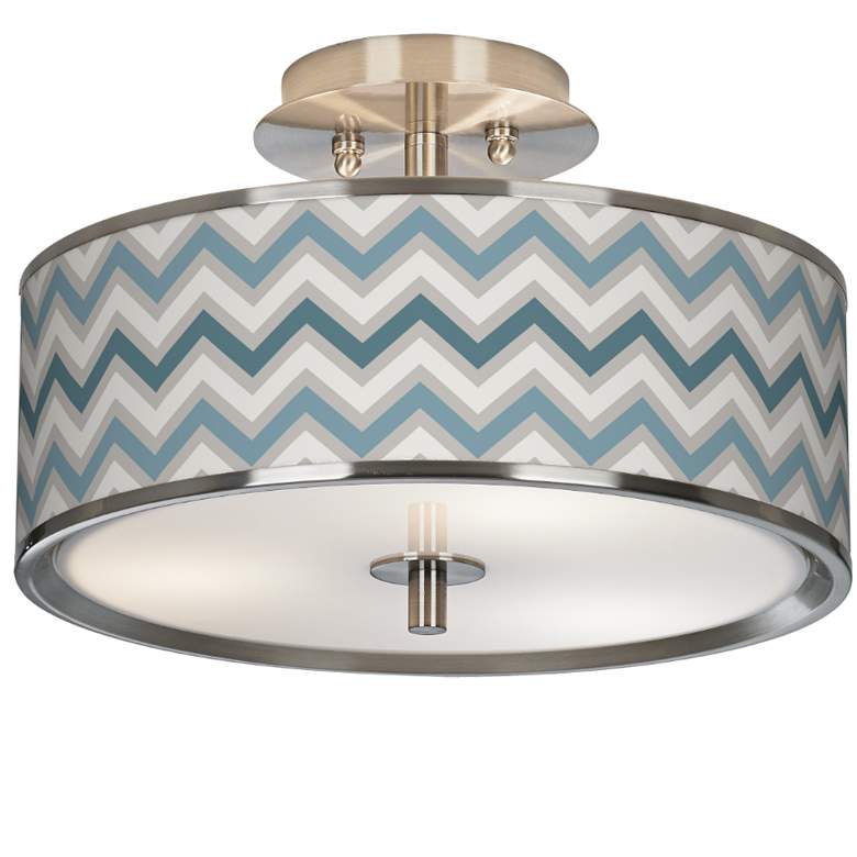 Image 1 Wave Zig Zag Giclee Glow 14" Wide Ceiling Light