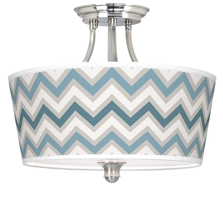 Image 1 Wave Zig Zag Tapered Drum Giclee Ceiling Light
