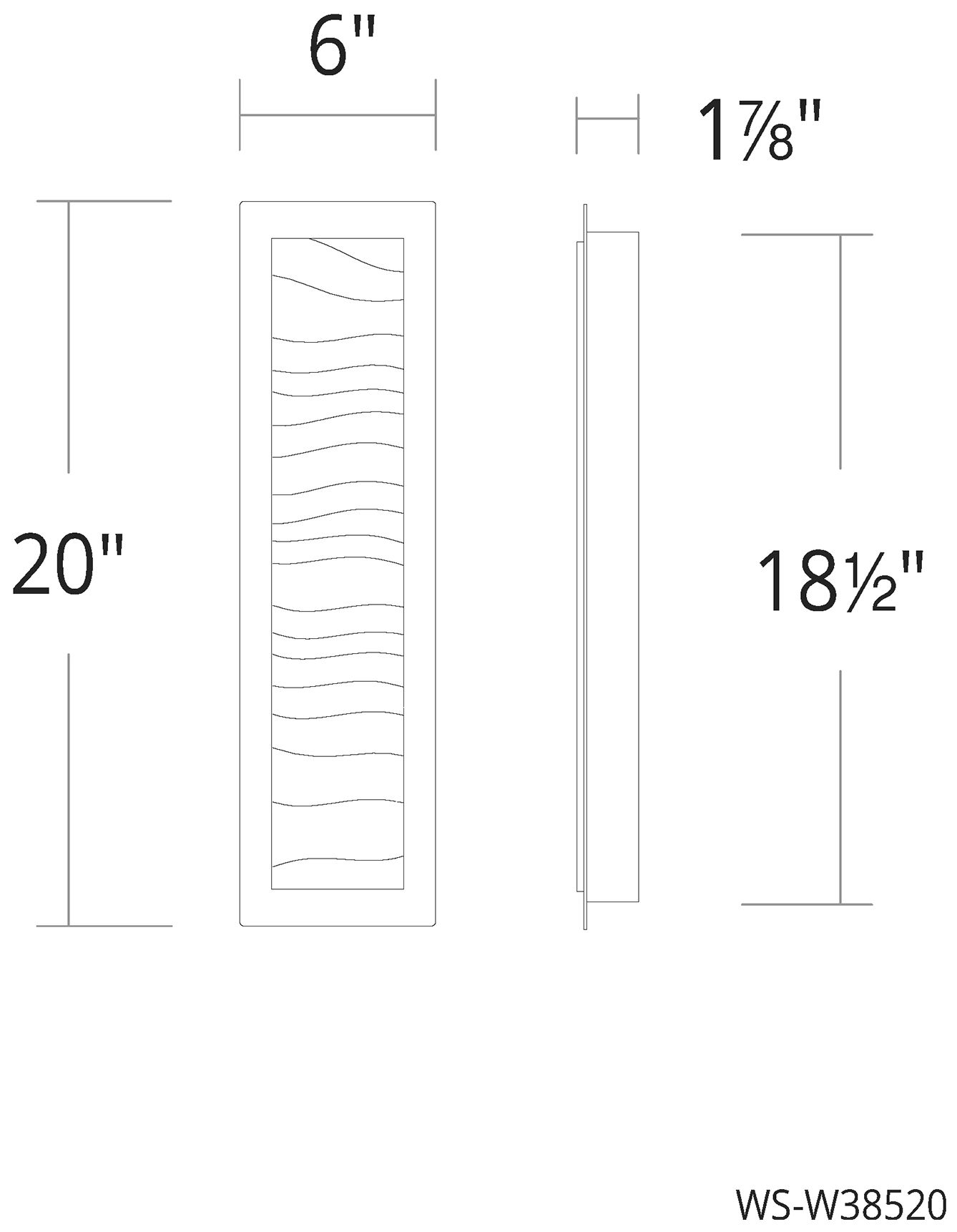 Image 4 Wavelet 20"H x 6"W 1-Light Outdoor Wall Light in Black more views