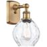 Waverly 11" High Brushed Brass Sconce w/ Clear Shade