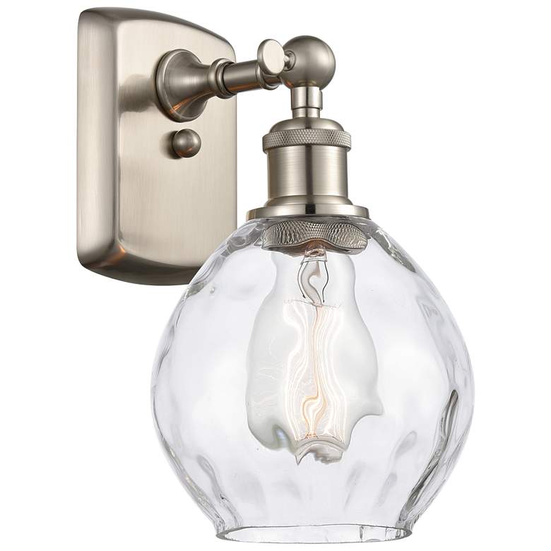 Image 1 Waverly 11" High Brushed Satin Nickel Sconce w/ Clear Shade
