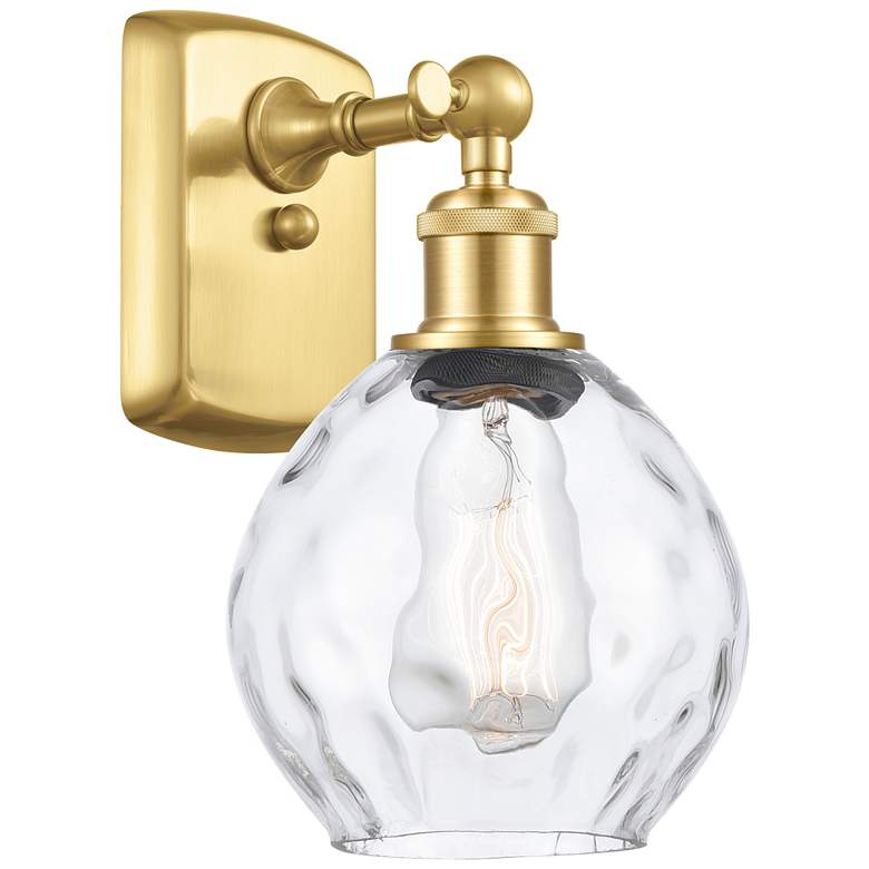 Image 1 Waverly 11" High Satin Gold Sconce w/ Clear Shade