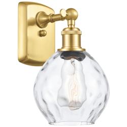 Waverly 11" High Satin Gold Sconce w/ Clear Shade