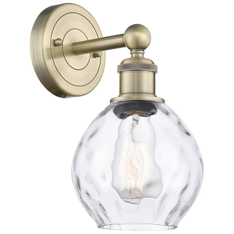 Image 1 Waverly 11"High Antique Brass Sconce With Clear Shade