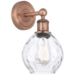 Waverly 11"High Antique Copper Sconce With Clear Shade