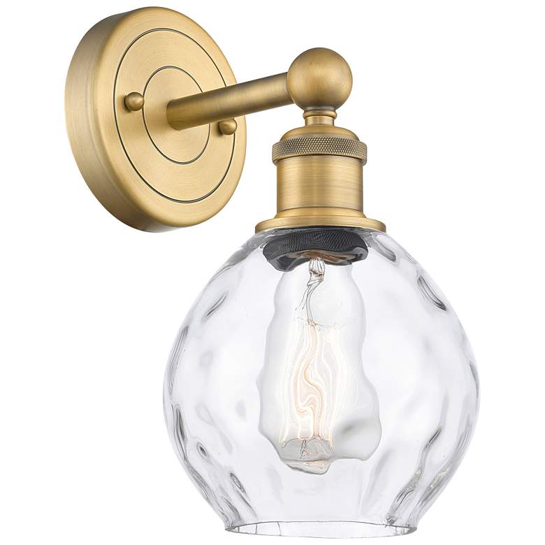 Image 1 Waverly 11"High Brushed Brass Sconce With Clear Shade