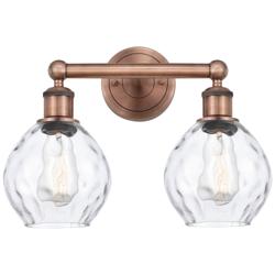 Waverly 15&quot; Wide 2 Light Antique Copper Bath Vanity Light With Clear S
