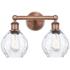 Waverly 15" Wide 2 Light Antique Copper Bath Vanity Light With Clear S