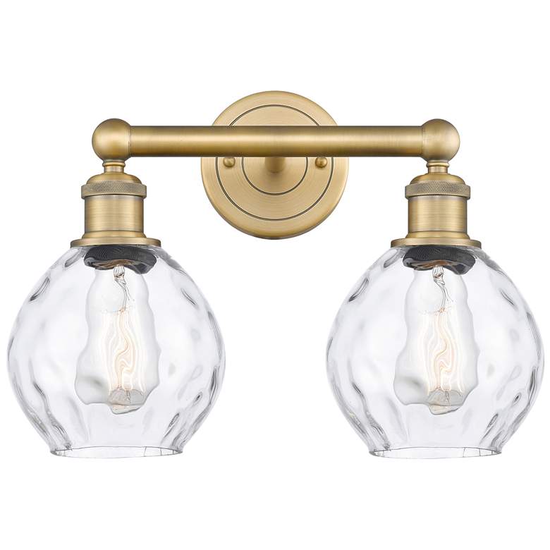 Image 1 Waverly 15" Wide 2 Light Brushed Brass Bath Vanity Light With Clear Sh