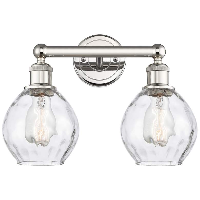 Image 1 Waverly 15" Wide 2 Light Polished Nickel Bath Vanity Light With Clear