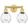 Waverly 15" Wide 2 Light Satin Gold Bath Vanity Light With Clear Shade