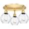 Waverly 17.75" Wide 3 Light Satin Gold Flush Mount With Clear Glass Sh
