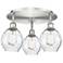 Waverly 17.75" Wide 3 Light Satin Nickel Flush Mount With Clear Glass