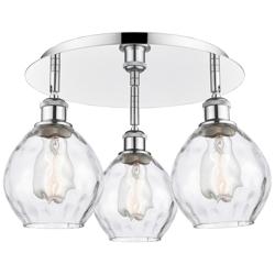 Waverly 17.75&quot;W 3 Light Polished Chrome Flush Mount With Clear Glass S