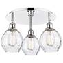 Waverly 17.75"W 3 Light Polished Chrome Flush Mount With Clear Glass S