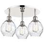 Waverly 17.75"W 3 Light Polished Nickel Flush Mount With Clear Glass S