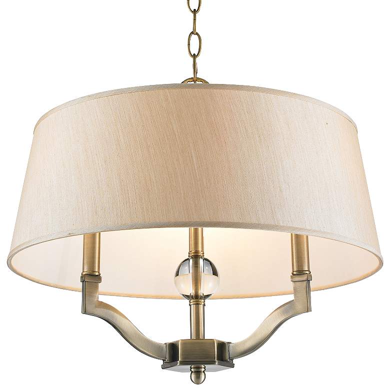 Image 2 Waverly 19" Wide Aged Brass Silken Parchment Chandelier