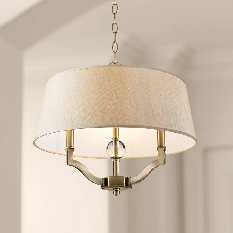 Image 1 Waverly 19" Wide Aged Brass Silken Parchment Chandelier