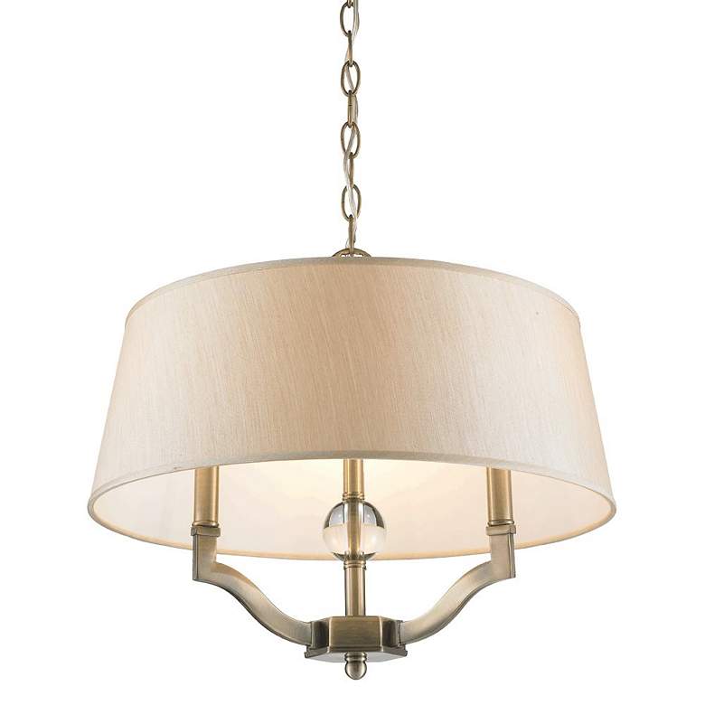 Image 3 Waverly 19" Wide Aged Brass Silken Parchment Chandelier more views
