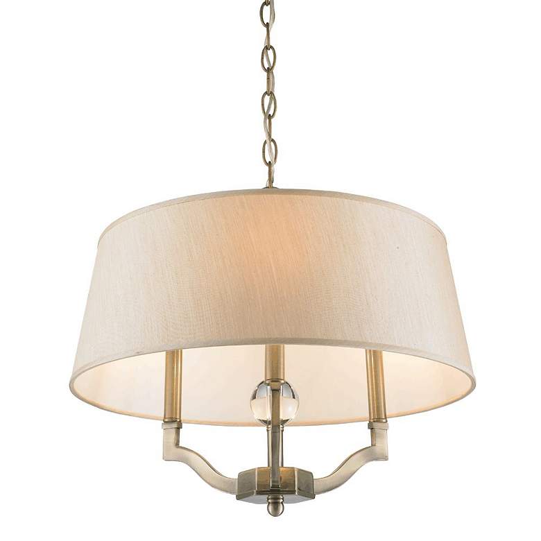 Image 4 Waverly 19" Wide Aged Brass Silken Parchment Chandelier more views