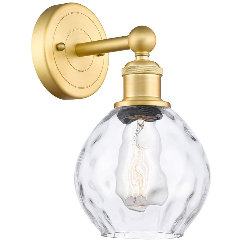 Image 1 Waverly 2.2" High Satin Gold Sconce With Clear Shade