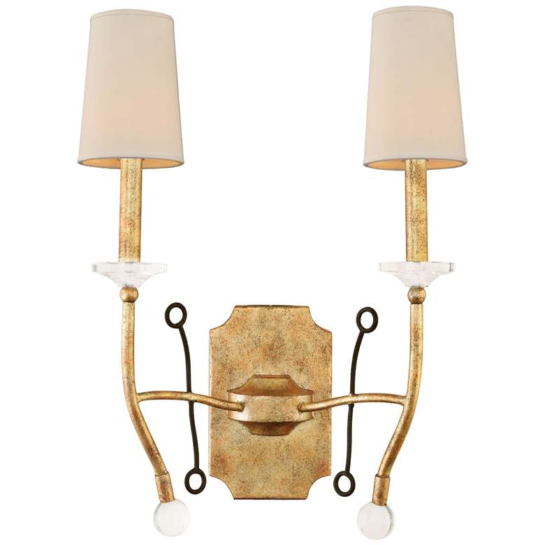 Image 1 Waverly 22 inchH Honey Gold Forged Iron 2-Light Wall Sconce