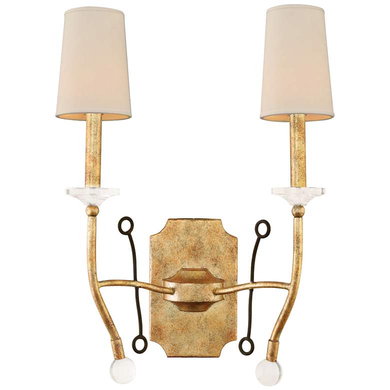 Image 1 Waverly 22"H Honey Gold Forged Iron 2-Light Wall Sconce