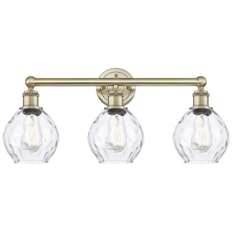 Image 1 Waverly 24" Wide 3 Light Antique Brass Bath Vanity Light With Clear Sh