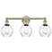Waverly 24" Wide 3 Light Antique Brass Bath Vanity Light With Clear Sh